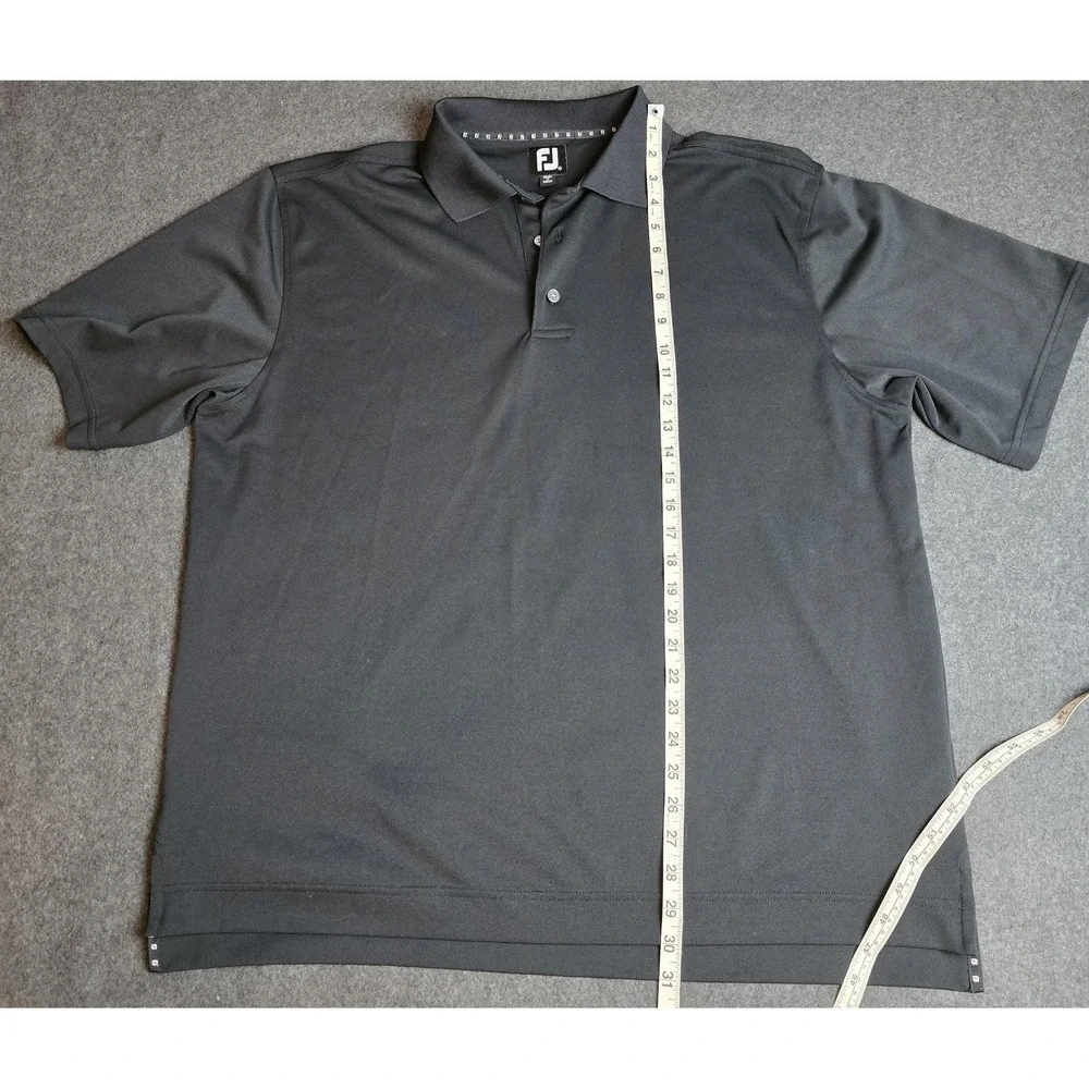 FootJoy Polo Shirt Mens 2XL Black Performance Golf Lightweight Short Sleeve - Picture 7 of 11